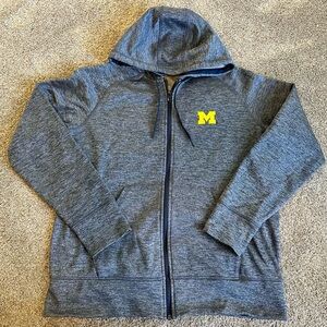 Adidas Michigan Wolverines Full Zip Hoodie Sweatshirt Men’s XL Heather Gray